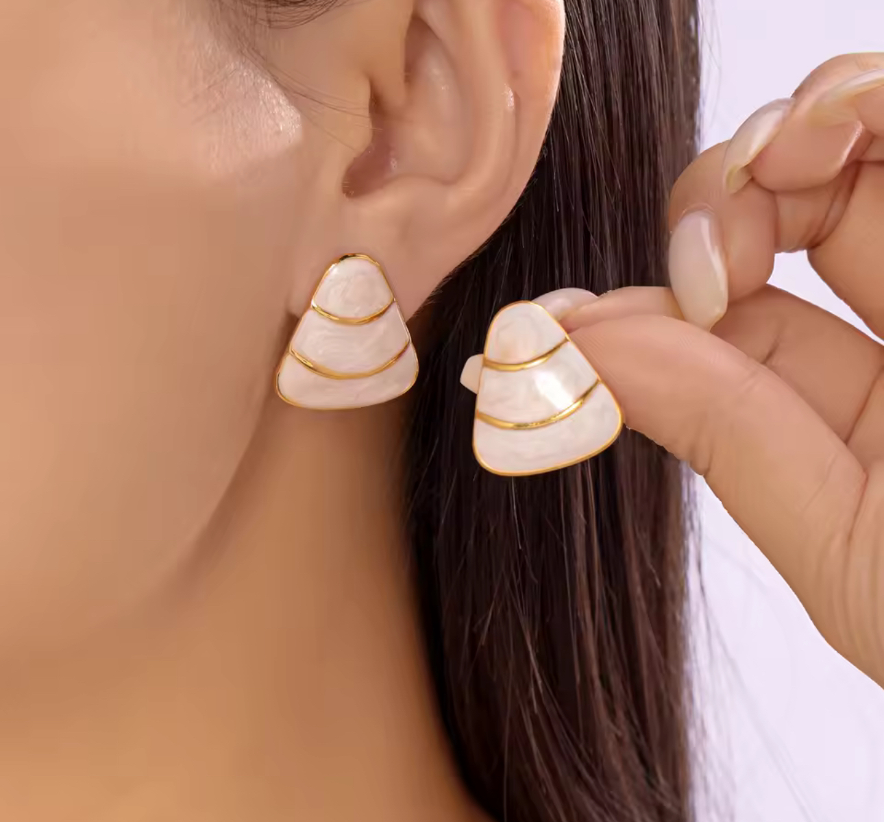 Cream Earrings
