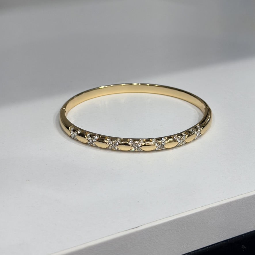 Gold bangle stack