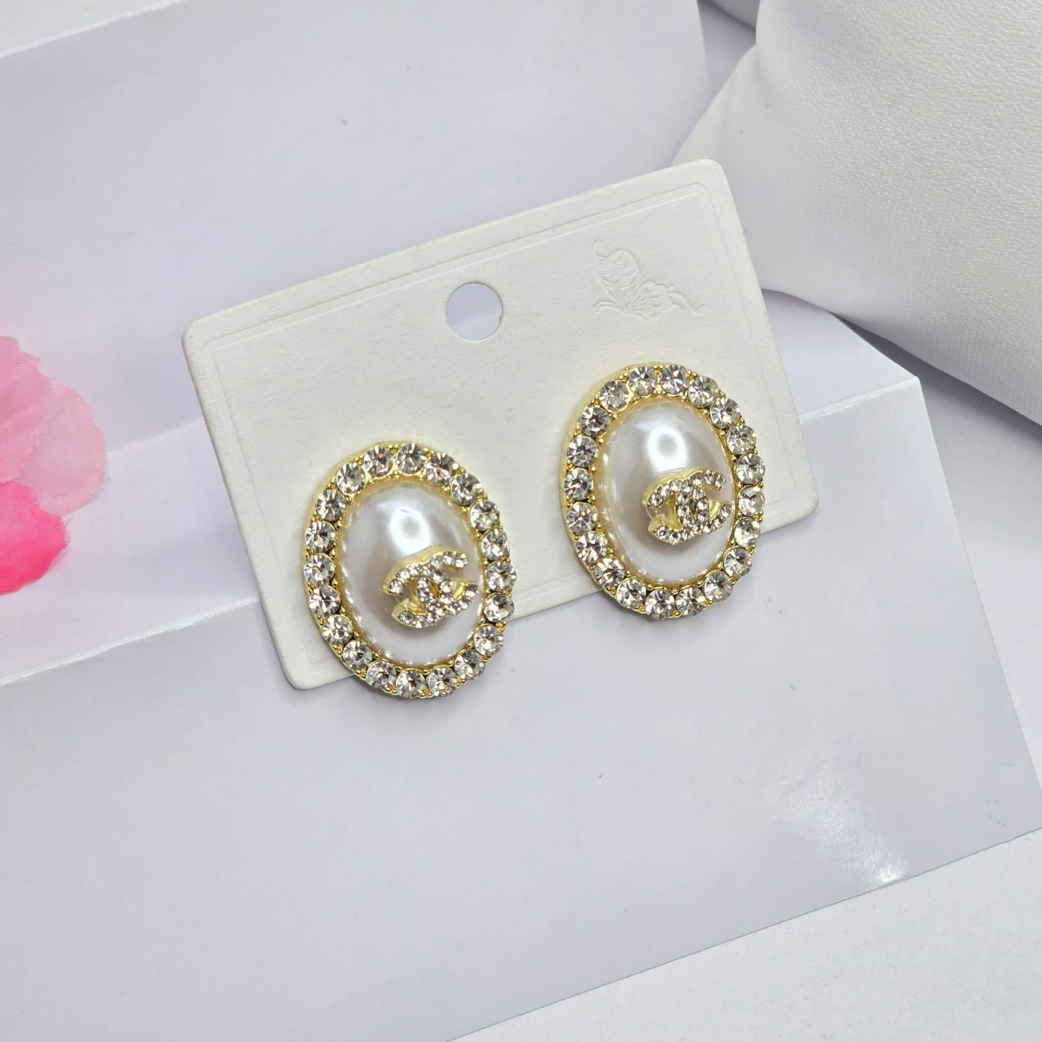 White earrings