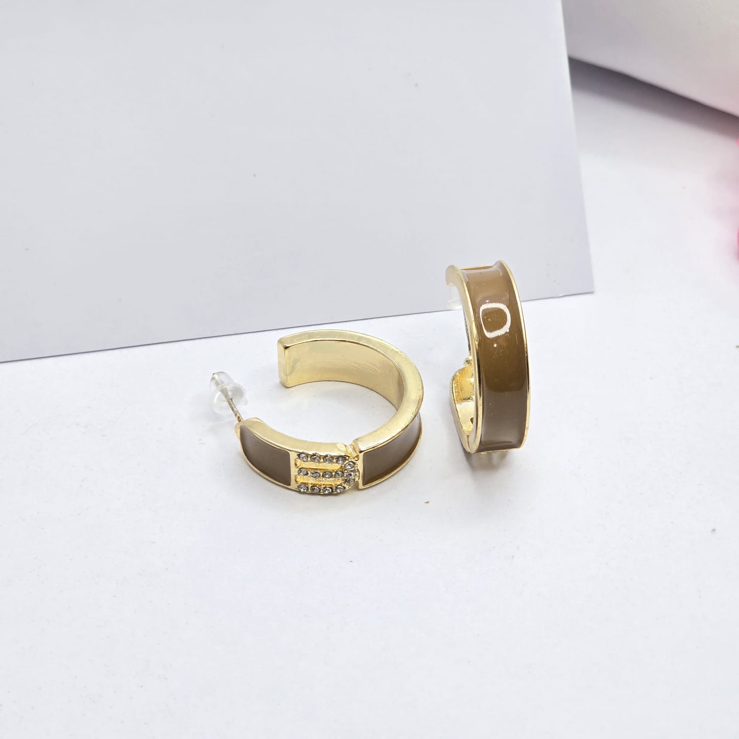 Brown hoop earrings