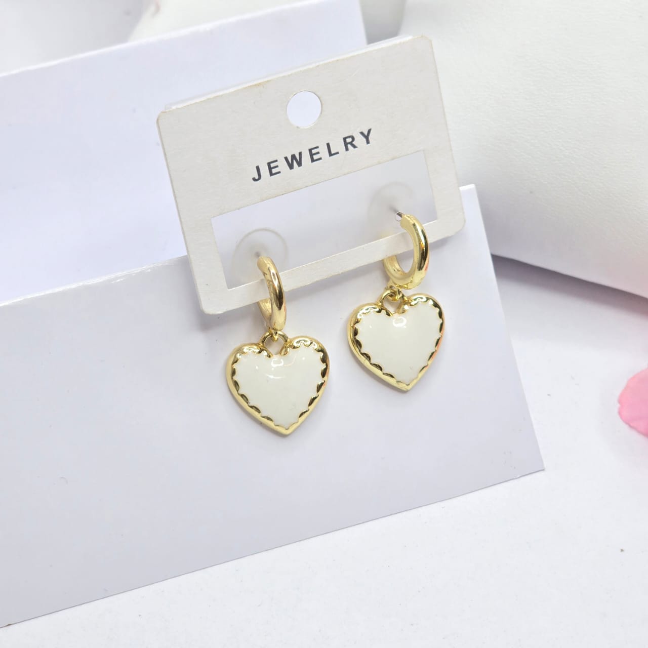White earrings