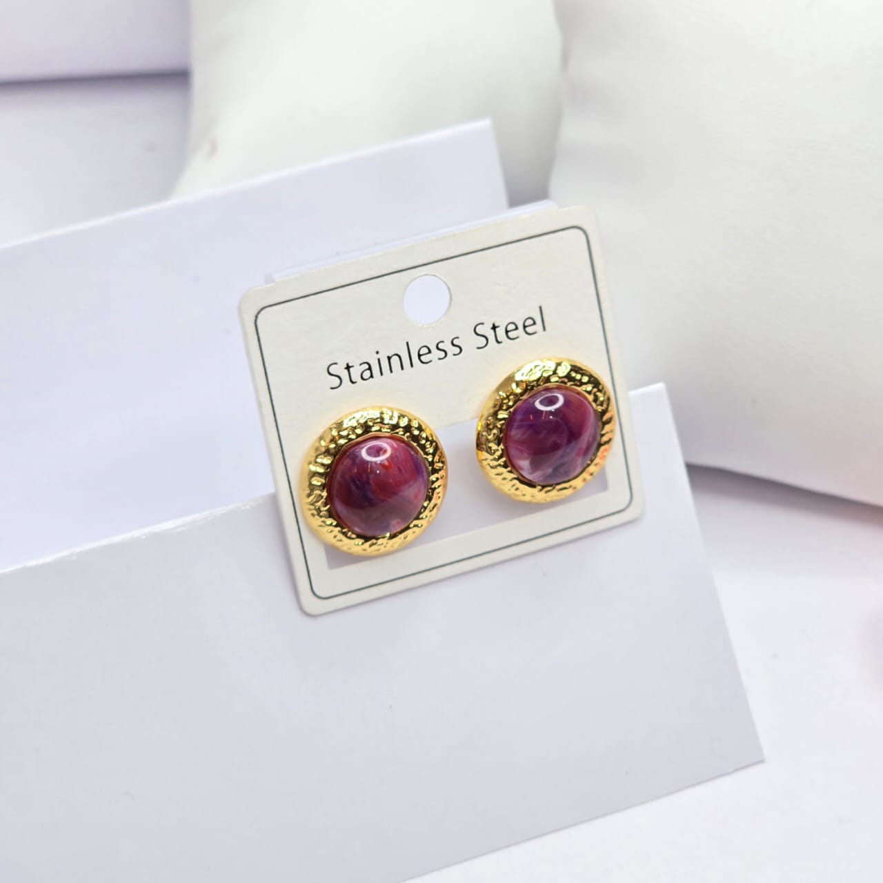 Purple pearl earrings