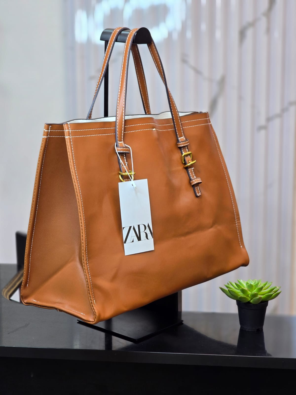 Leather style tote bag