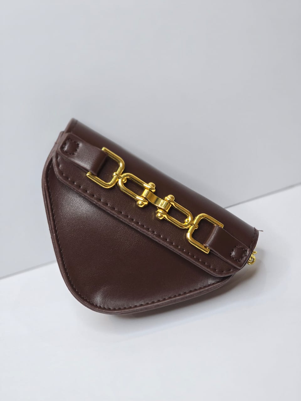 Dark brown leather belt bag
