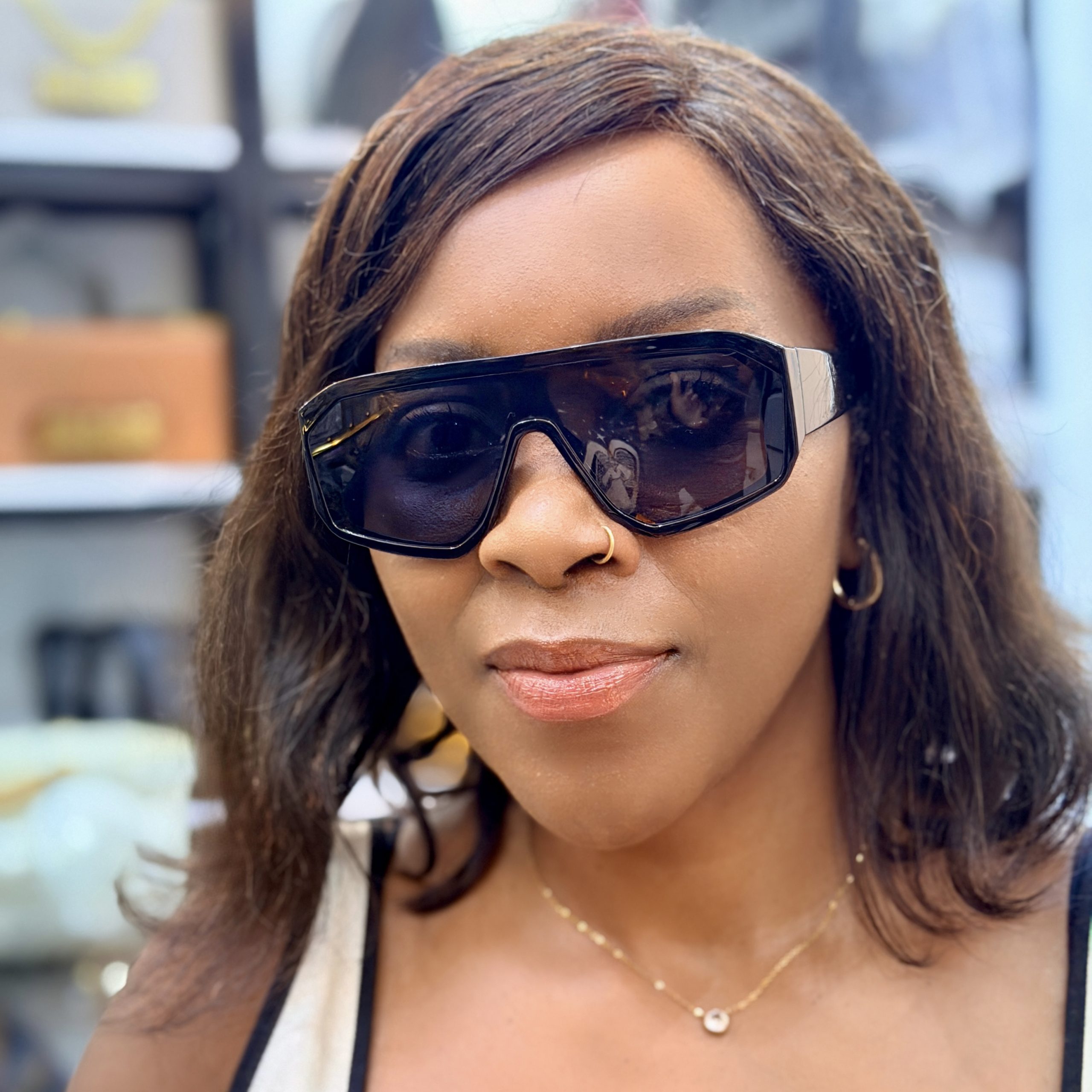 Lady wearing sunglasses