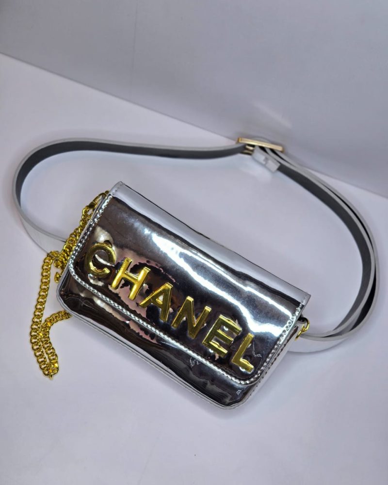 Silver waist belt bag