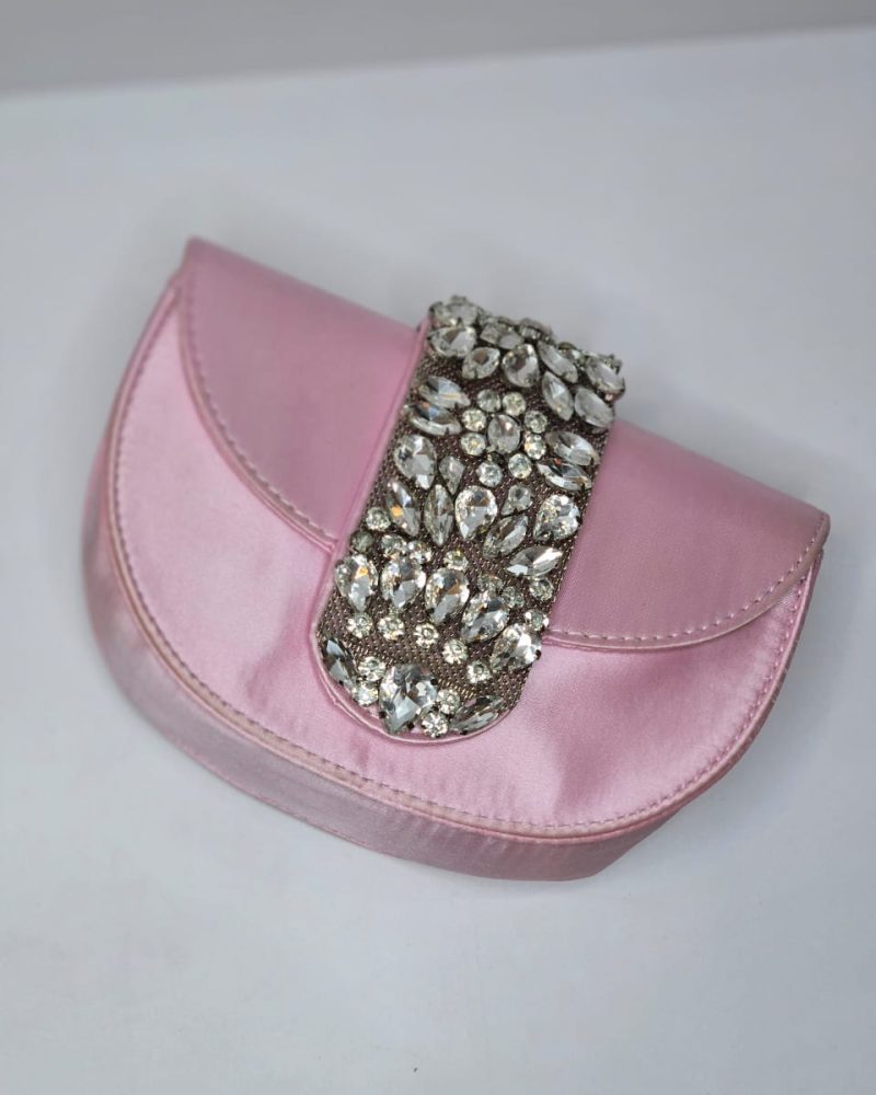 Elegant pink clutch bag