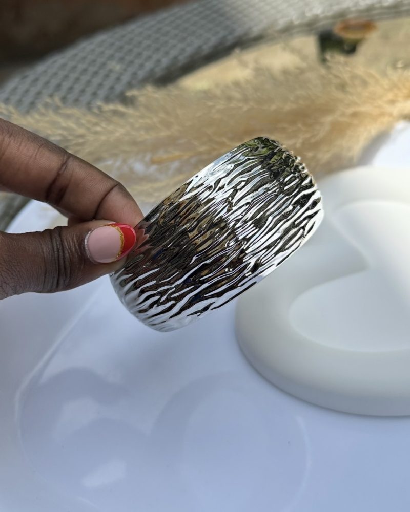 Silver chunky bangles