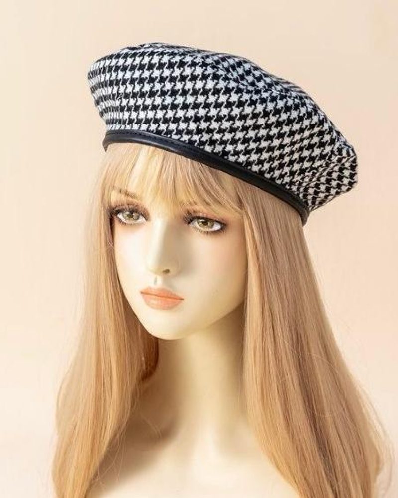 Hounds tooth beret