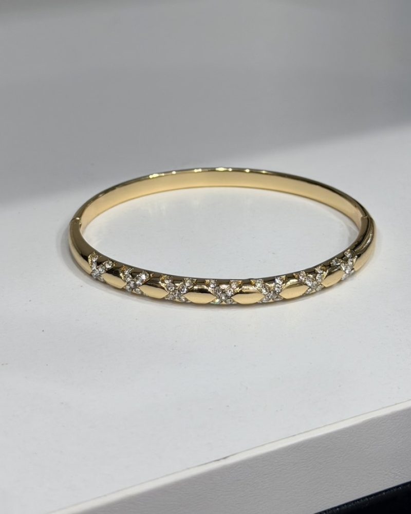 Gold bangle stack