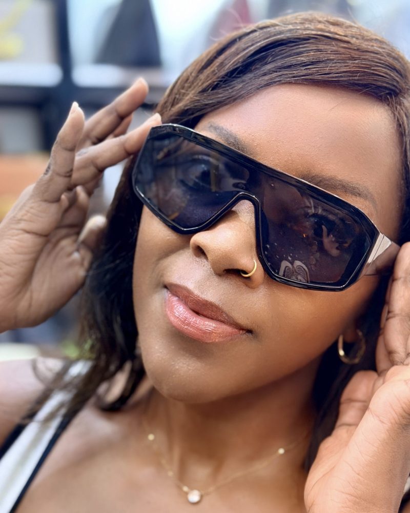 Lady wearing sunglasses