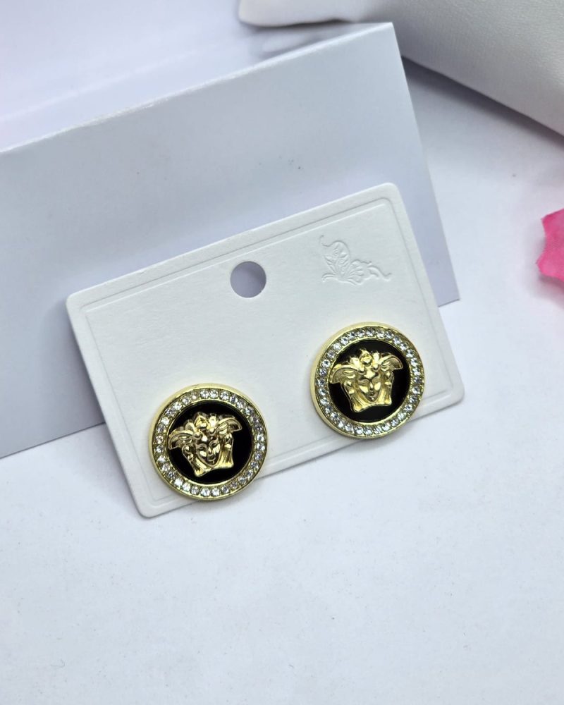black/gold earrings