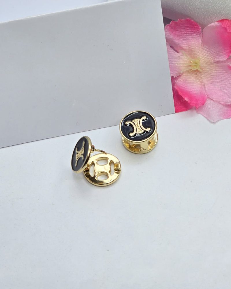 black golden earrings