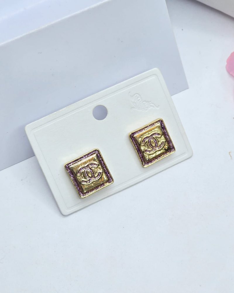 Gold boxed earrings