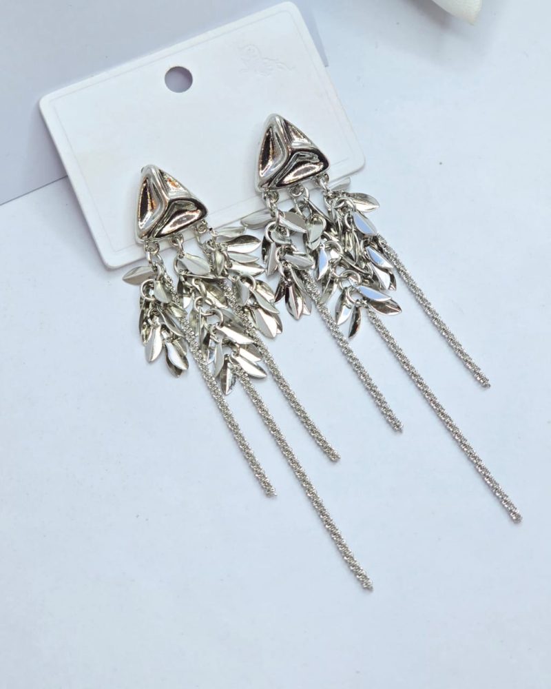 silvery earrings
